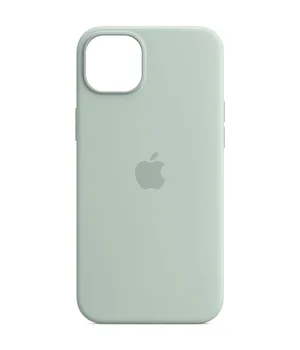 Чехол Silicone case (AAA) full with Magsafe and Animation для Apple iPhone 14 (6.1") Бирюзовый / Succulent
