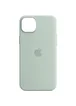 Чохол Silicone case (AAA) full with Magsafe and Animation для Apple iPhone 14 (6.1") Бірюзовий / Succulent