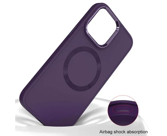 TPU чехол Bonbon Metal Style with MagSafe для Apple iPhone 14 (6.1") Фиолетовый / Dark Purple