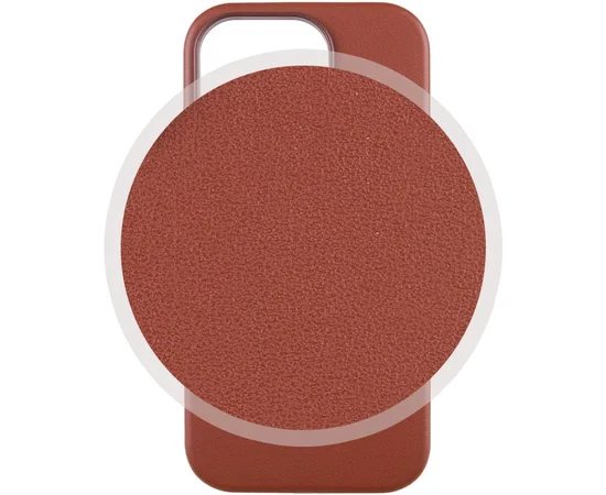 Кожаный чехол Leather Case (AAA) with MagSafe and Animation для Apple iPhone 14 (6.1") Umber