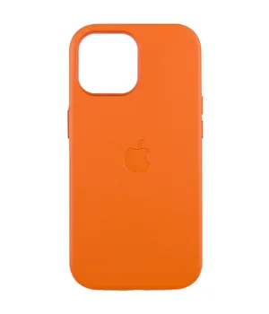 Шкіряний чохол Leather Case (AAA) з MagSafe and Animation для Apple iPhone 14 (6.1") Orange