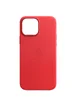 Кожаный чехол Leather Case (AA) with MagSafe для Apple iPhone 14 (6.1") Crimson