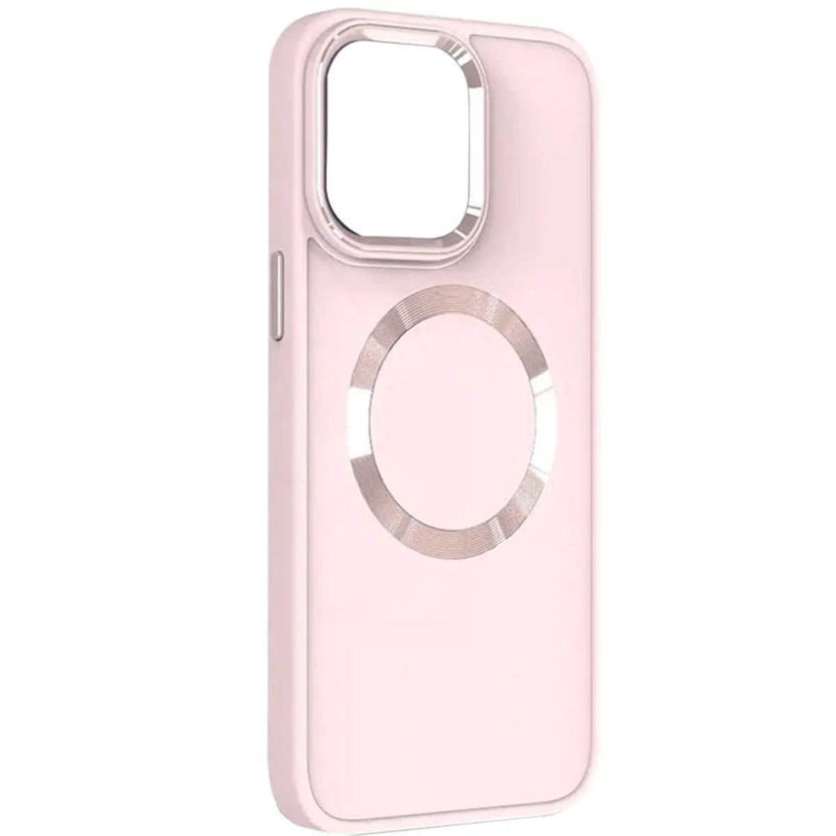 TPU чехол Bonbon Metal Style with MagSafe для Apple iPhone 14 (6.1") Розовый / Light Pink
