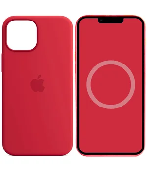 Чехол Silicone case (AAA) full with Magsafe and Animation для Apple iPhone 14 (6.1") Красный / Red