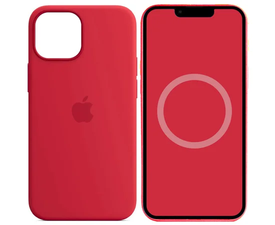 Чехол Silicone case (AAA) full with Magsafe and Animation для Apple iPhone 14 (6.1") Красный / Red