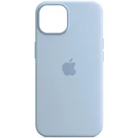 Чехол Silicone case (AAA) full with Magsafe and Animation для Apple iPhone 14 (6.1") Голубой / Sky