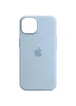 Чохол Silicone case (AAA) full with Magsafe and Animation для Apple iPhone 14 (6.1") Синій / Sky