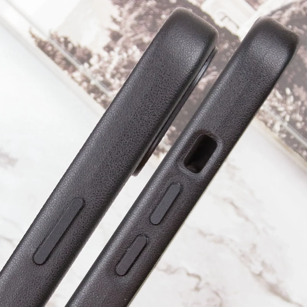 Шкіряний чохол Leather Case (AAA) з MagSafe and Animation для Apple iPhone 14 (6.1") Midnight