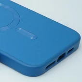 Шкіряний чохол Bonbon Leather Metal Style with MagSafe Apple iPhone 14 (6.1") Синій / Indigo
