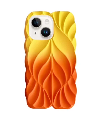 TPU чохол Leaf для Apple iPhone 14/13 (6.1") Yellow / Orange