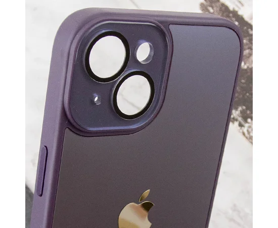 Чехол TPU+Glass Sapphire Midnight для Apple iPhone 14 (6.1") Фиолетовый / Deep Purple
