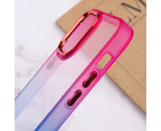 Чехол TPU+PC Fresh sip series для Apple iPhone 14 (6.1") Синий / Розовый