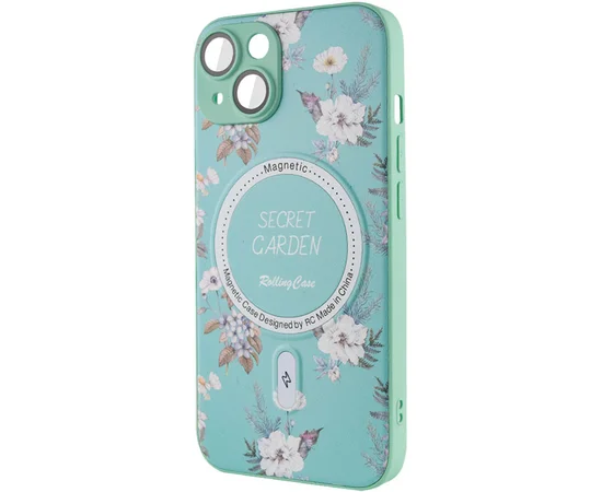 TPU+PC чехол Secret Garden with MagSafe для Apple iPhone 14 (6.1") Mint