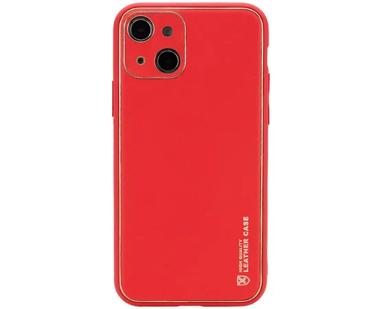 Кожаный чехол Xshield для Apple iPhone 14 (6.1") Красный / Red