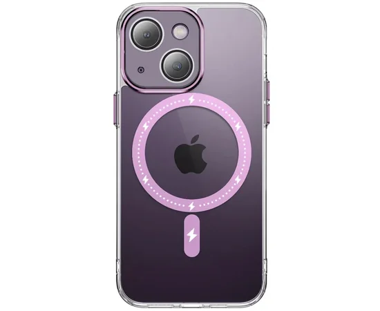 Чехол TPU+PC Colorful with MagSafe для Apple iPhone 14 (6.1") Pink