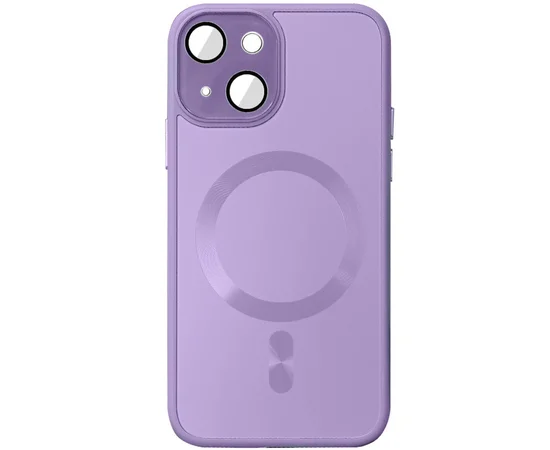 Чехол TPU+Glass Sapphire Midnight with MagSafe для Apple iPhone 14 (6.1") Сиреневый / Lilac