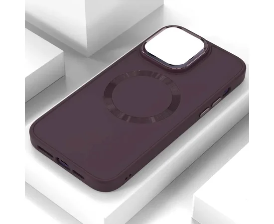 TPU чехол Bonbon Metal Style with MagSafe для Apple iPhone 14 (6.1") Бордовый / Plum