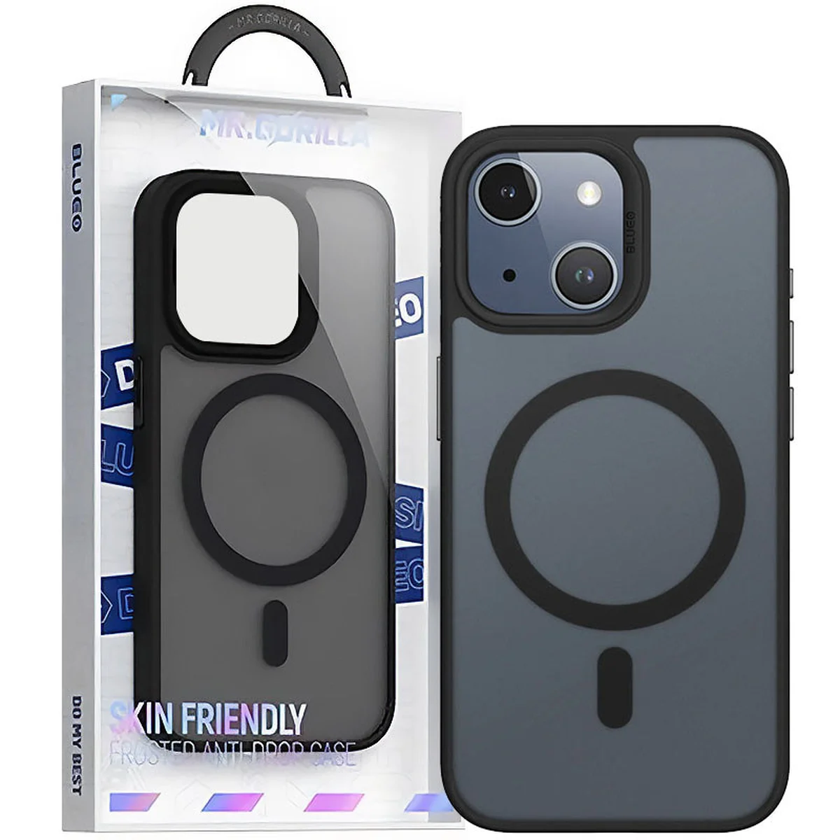 TPU+PC чехол Blueo Skin Friendly Frosted with MagSafe для Apple iPhone 14 / 13 (6.1") Черный