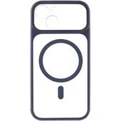 Чохол TPU+PC GETMAN Moon Clear with MagSafe для Apple iPhone 14 (6.1") Blue