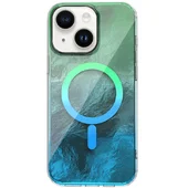 Чехол TPU Shiny Mountain (MagFit) для Apple iPhone 14 / 13 (6.1") Green / Blue