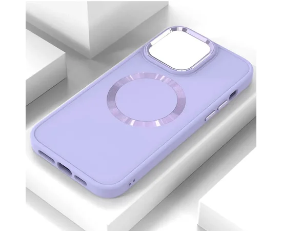 TPU чехол Bonbon Metal Style with MagSafe для Apple iPhone 14 (6.1") Сиреневый / Dasheen
