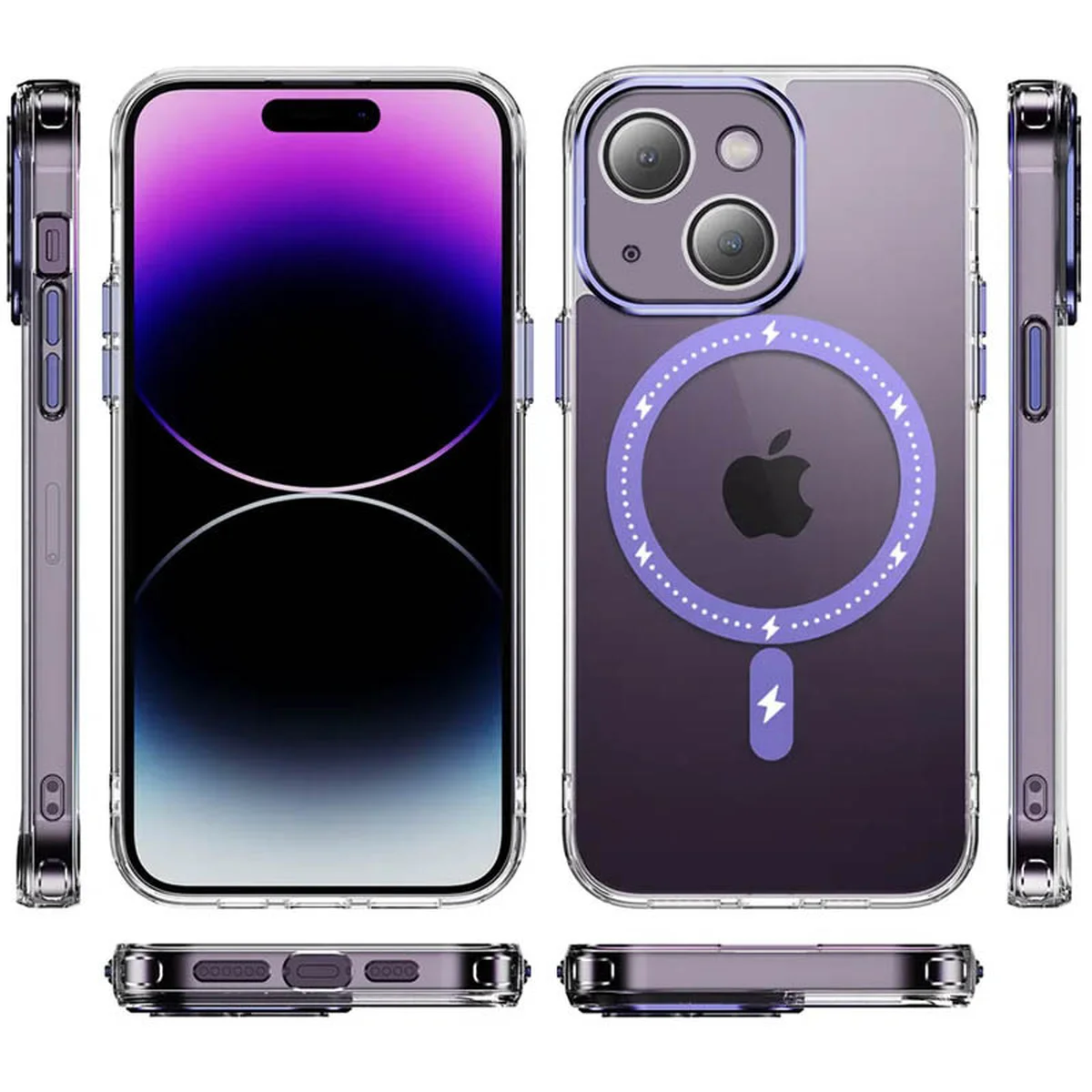 Чехол TPU+PC Colorful with MagSafe для Apple iPhone 14 (6.1") Purple
