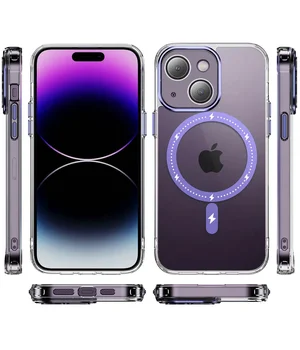 Чехол TPU+PC Colorful with MagSafe для Apple iPhone 14 (6.1") Purple