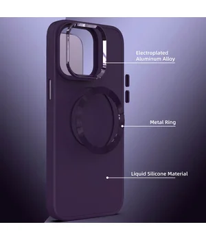 TPU чехол Bonbon Metal Style with MagSafe для Apple iPhone 14 (6.1") Фиолетовый / Dark Purple