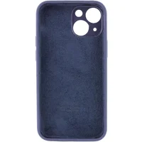 Чехол Silicone Case Full Camera Protective (AA) для Apple iPhone 14 (6.1") Темно-синий / Midnight blue / PVH