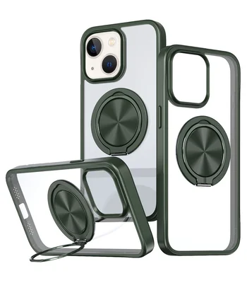 TPU+PC чехол Metal Ring with MagSafe для Apple iPhone 14 / 13 (6.1") Зеленый