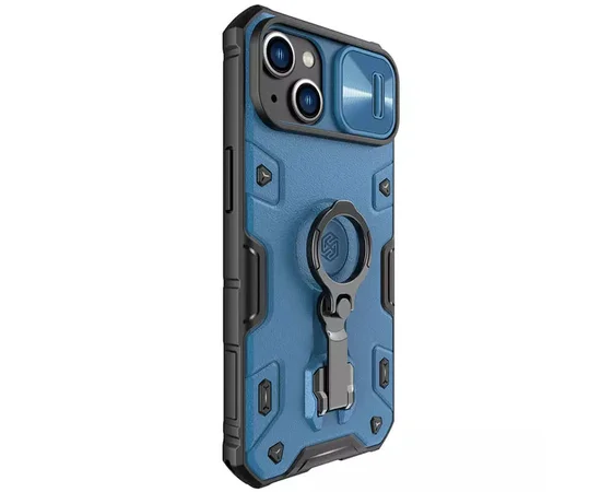 TPU+PC чохол Nillkin CamShield Armor Pro no logo (шторка на камеру) для Apple iPhone 14 (6.1") Синій