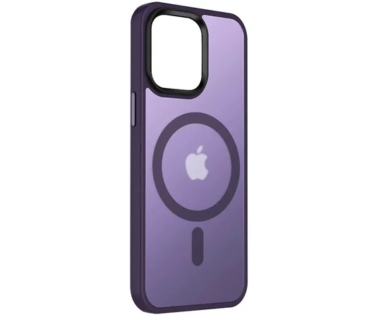 TPU+PC чехол Metal Buttons with MagSafe Colorful для Apple iPhone 14 (6.1") Темно-фиолетовый