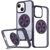TPU+PC чехол Metal Ring with MagSafe для Apple iPhone 14 / 13 (6.1") Темно-фиолетовый