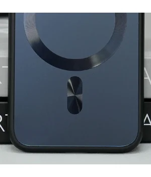 Чехол TPU+Glass Sapphire Midnight with MagSafe для Apple iPhone 14 (6.1") Черный / Black