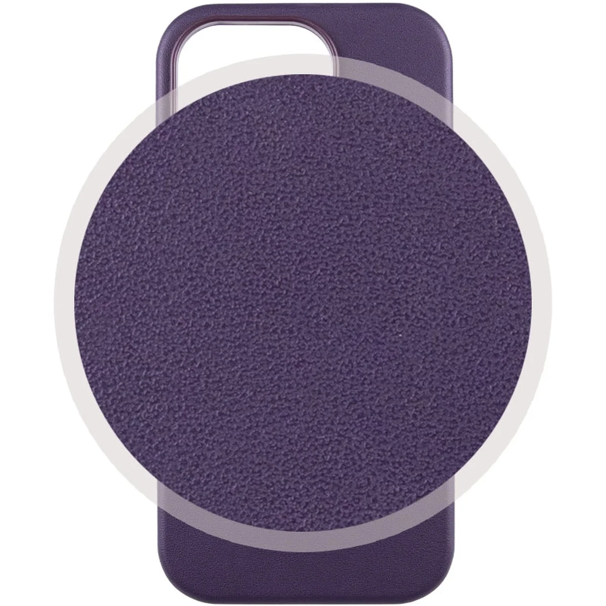 Кожаный чехол Leather Case (AAA) with MagSafe and Animation для Apple iPhone 14 (6.1") Deep Violet