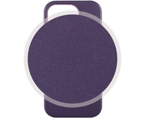 Кожаный чехол Leather Case (AAA) with MagSafe and Animation для Apple iPhone 14 (6.1") Deep Violet