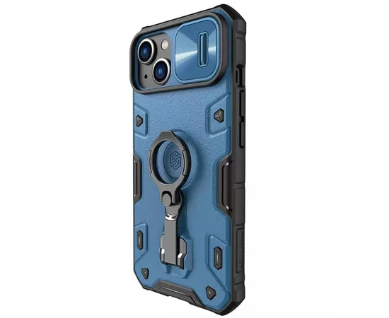 TPU+PC чохол Nillkin CamShield Armor Pro no logo (шторка на камеру) для Apple iPhone 14 (6.1") Синій