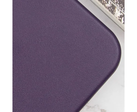 Кожаный чехол Leather Case (AAA) with MagSafe and Animation для Apple iPhone 14 (6.1") Deep Violet