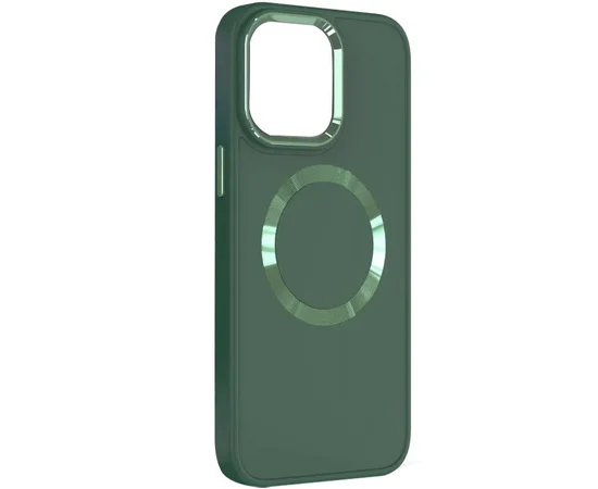 TPU чехол Bonbon Metal Style with MagSafe для Apple iPhone 14 (6.1") Зеленый / Pine green