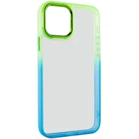 Чехол TPU+PC Fresh sip series для Apple iPhone 14 (6.1") Бирюзовый / Лимонный