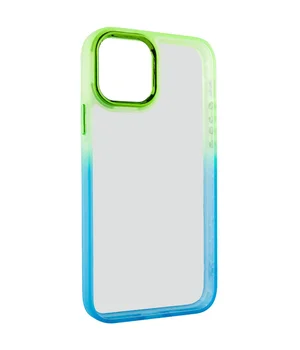 Чехол TPU+PC Fresh sip series для Apple iPhone 14 (6.1") Бирюзовый / Лимонный