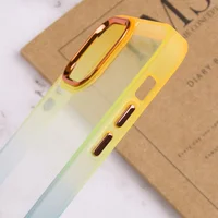 Чехол TPU+PC Fresh sip series для Apple iPhone 14 (6.1") Бирюзовый / Оранжевый