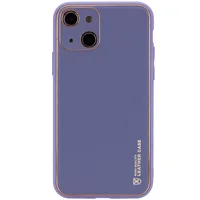 Кожаный чехол Xshield для Apple iPhone 14 (6.1") Серый / Lavender Gray