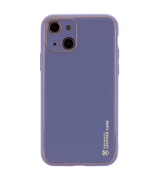 Шкіряний чохол Xshield для Apple iPhone 14 (6.1") Сірий / Lavender Gray