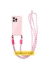 Чехол TPU CrossBody with straps для Apple iPhone 14 (6.1") Pink