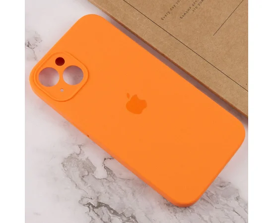Чехол Silicone Case Full Camera Protective (AA) для Apple iPhone 14 (6.1") Оранжевый / Kumquat