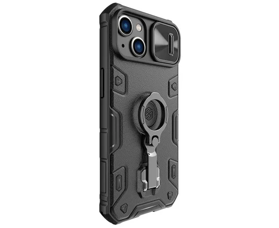 TPU+PC чехол Nillkin CamShield Armor Pro no logo (шторка на камеру) для Apple iPhone 14 (6.1") Черный