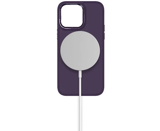 TPU чехол Bonbon Metal Style with MagSafe для Apple iPhone 14 (6.1") Фиолетовый / Dark Purple