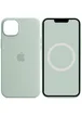Чохол Silicone case (AAA) full with Magsafe and Animation для Apple iPhone 14 (6.1") Бірюзовий / Succulent