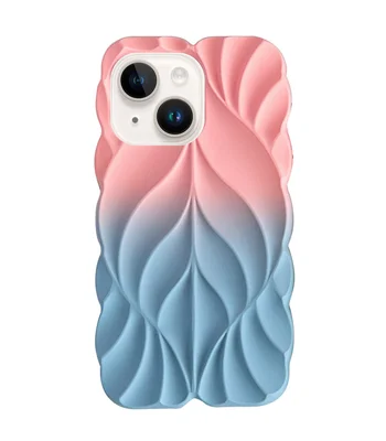 TPU чохол Leaf для Apple iPhone 14/13 (6.1") Pink / Blue